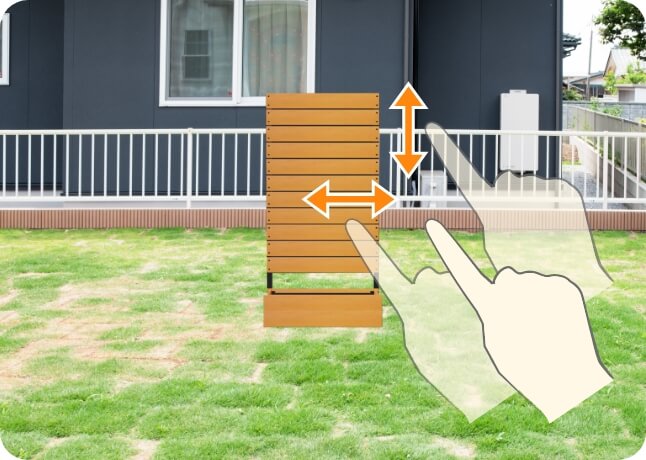 画面内に表示されたフェンスに指を一本添えて動かす