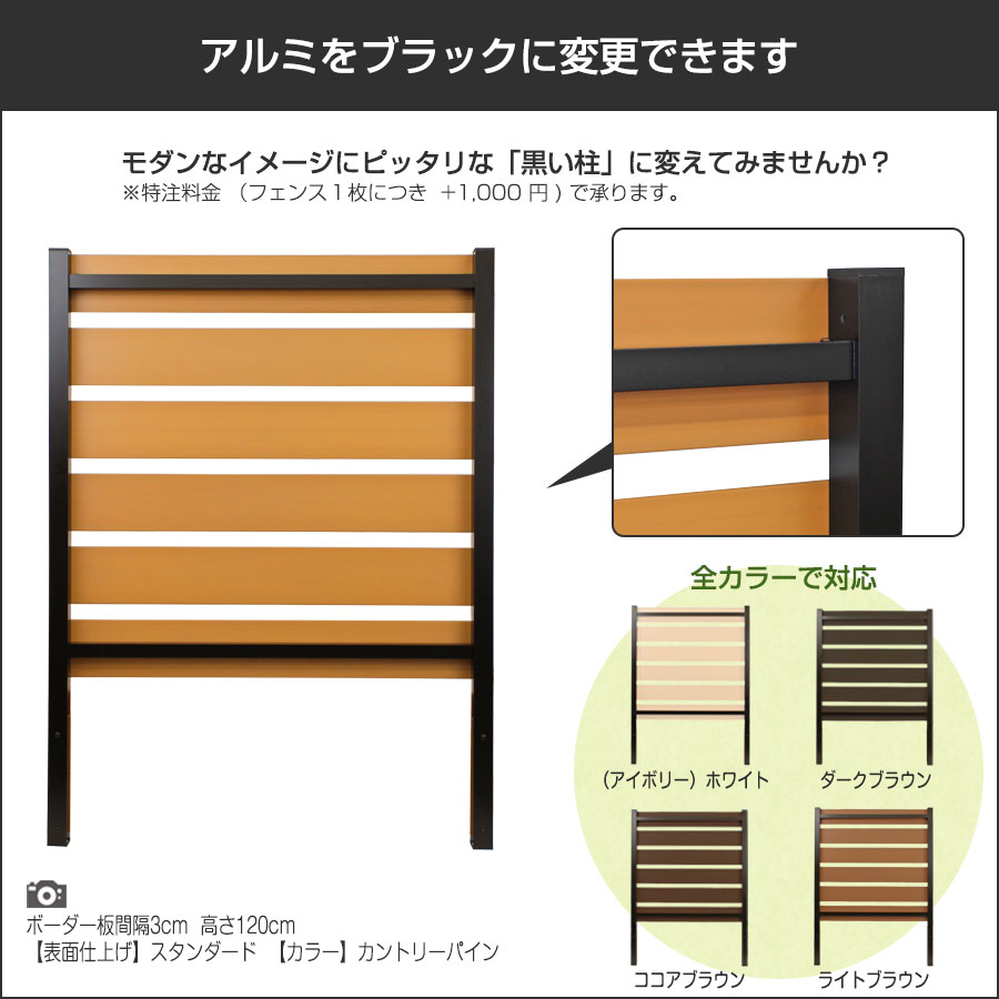DIYフェンスでもブラックアルミが選べるようになりました