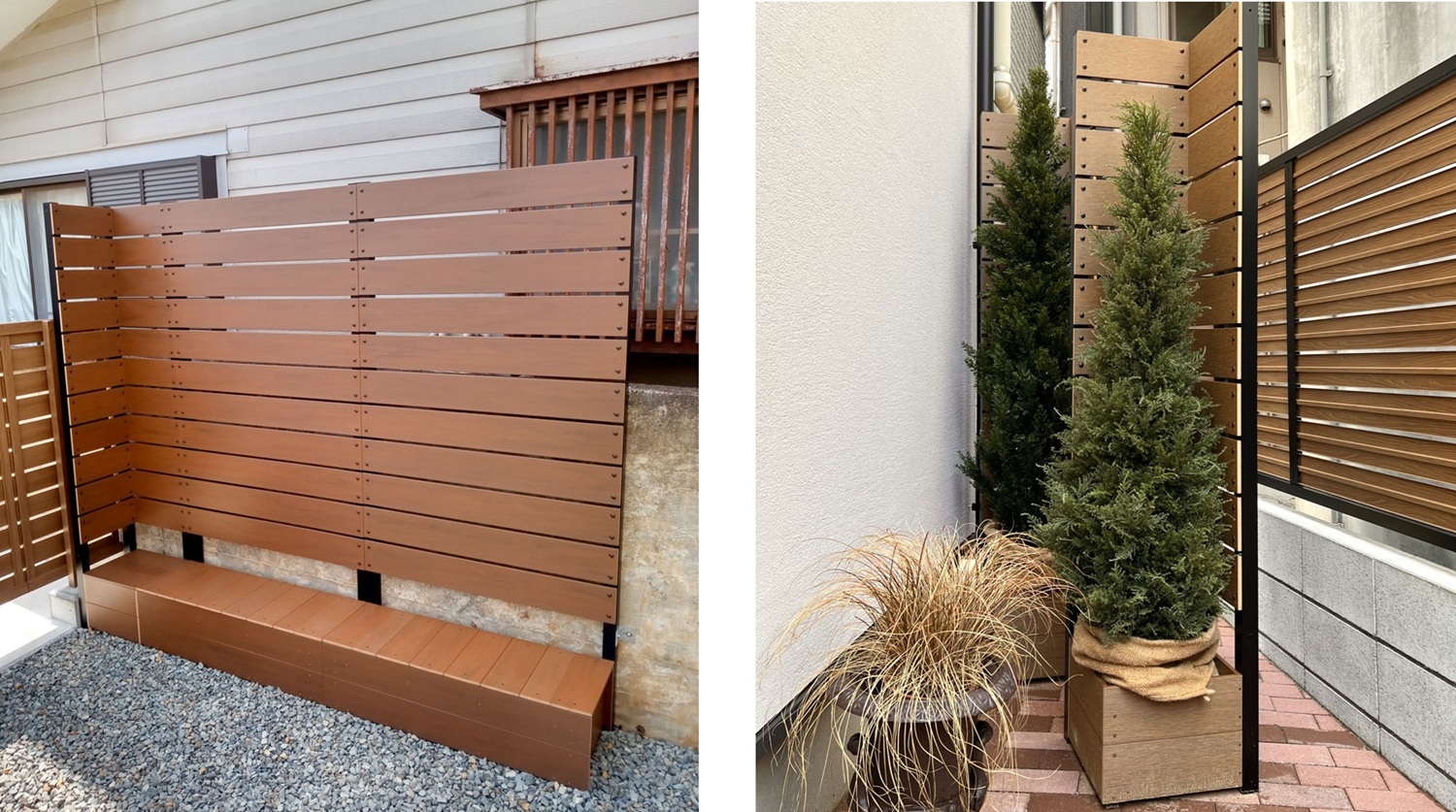 黒アルミオプションのフェンス事例