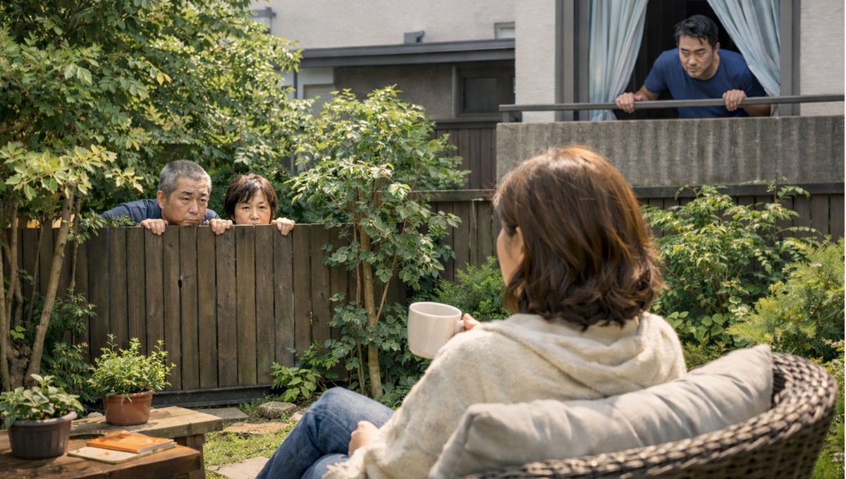 視線で落ち着かない