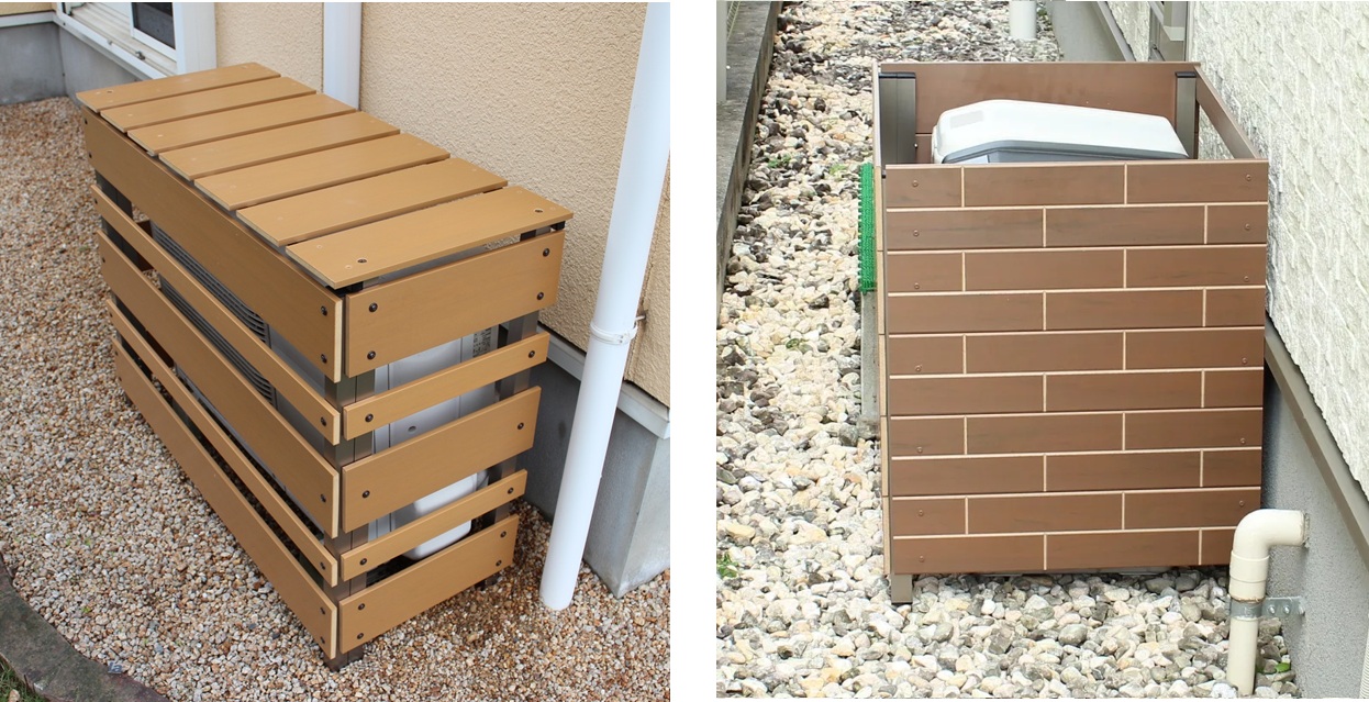 室外機カバーとゴミ箱カバー