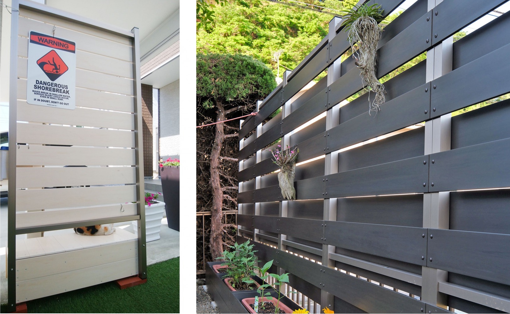 ステンカラーアルミ支柱のフェンス例