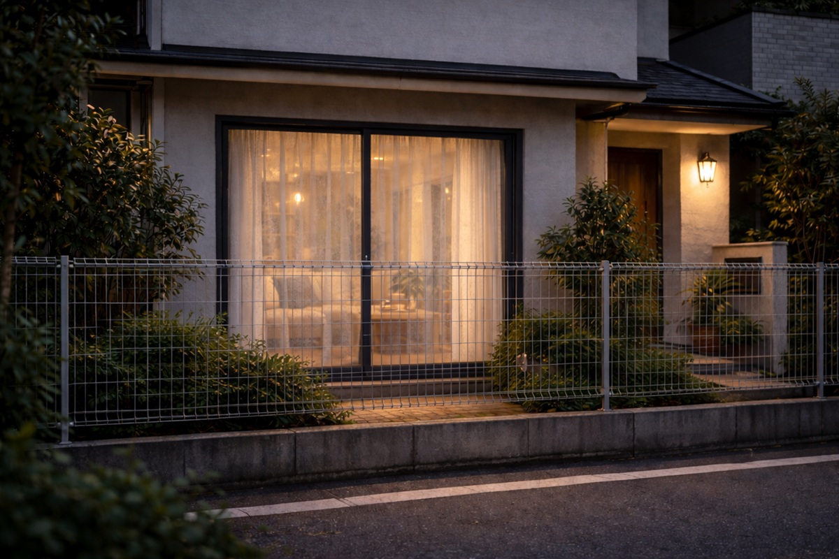 道路に面していて見える窓