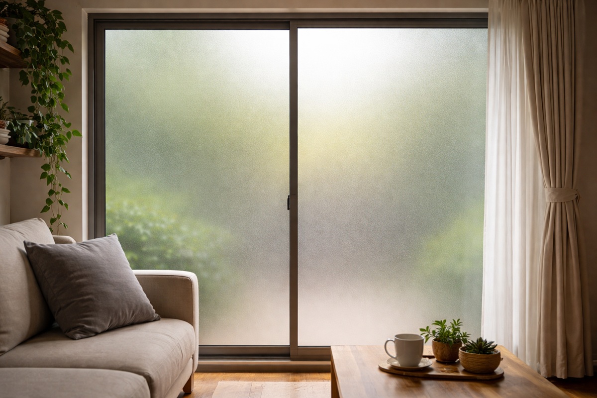 フィルムを貼った窓